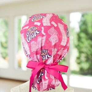 Oh My Gauze Premium~ Ponytail Scrub Cap, Surgical Hat, OR, CNA, Gift